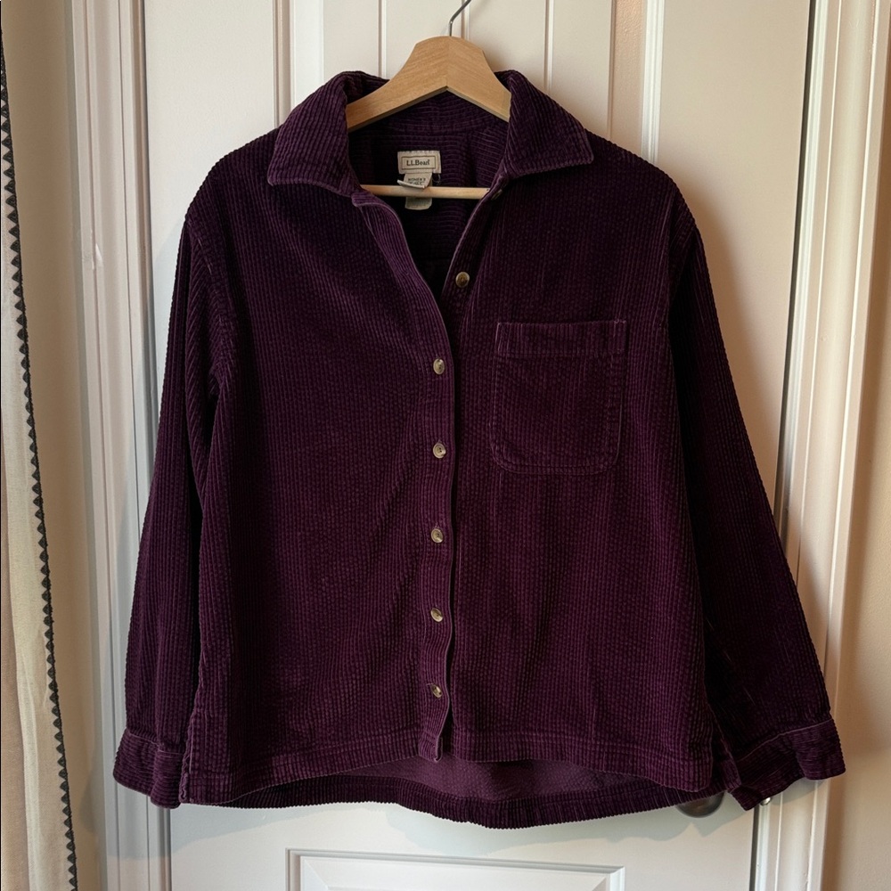 L.L. Bean Deep Plum Corduroy Shacket
